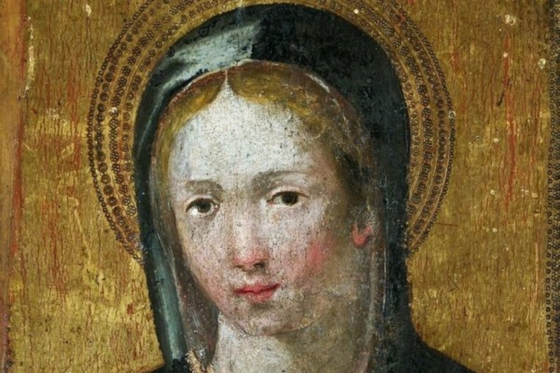 Sainte Domitille, peinture sur bois, d'Ombrie, XVe siècle. / © National Museum in Warsaw , Public domain, via Wikimedia Commons.