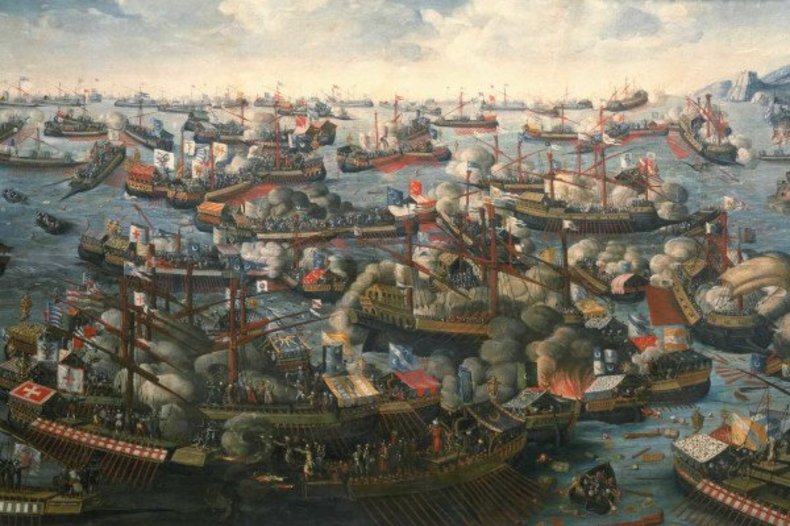 La Bataille de Lépante, artiste inconnu, xvie siècle. / © CC0/wikimedia/National Maritime Museum