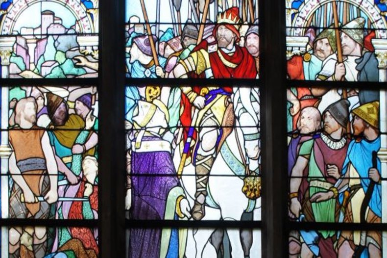  Saint Loup sauvant la ville de Troyes contre les Huns d'Attila en 451, église Saint-Pierre Saint-Paul, Épernay. / CC BY-SA 3.0/G. Garitan