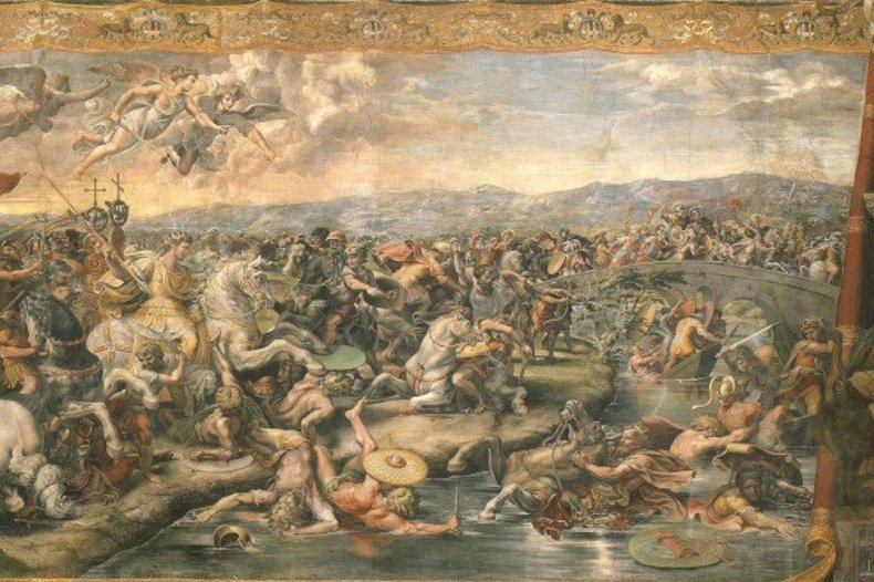 Giulio Romano, Bataille du pont Milvius, 1520-1524, musées du Vatican. / ©CC0/wikimedia