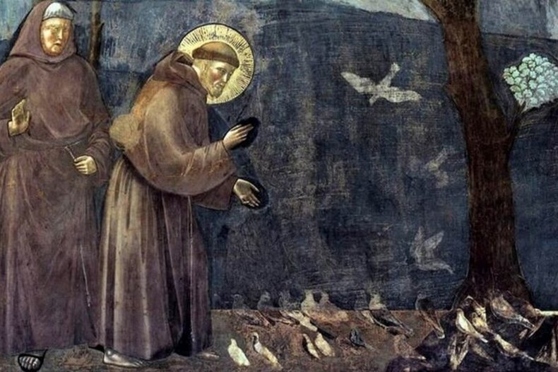 François d'Assise prêchant aux oiseaux, d'après les Fioretti par Giotto di Bondone. / CC0/wikimedia